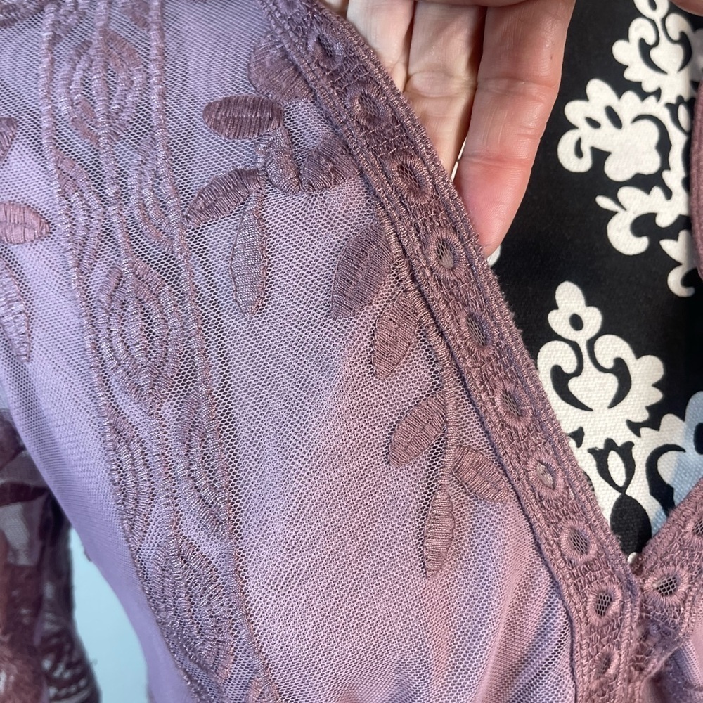 Boho Elegant Mauve Lace Dress​​​ Size M - Picture 8 of 12